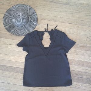 Black scalloped blouse
